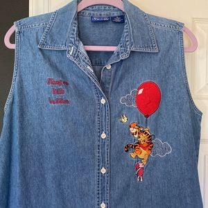Vintage Winnie the Pooh Button Up Denim Shirt XL